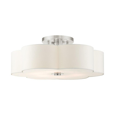 Chelsea 6 Light 28 Inch Wide Semi Flush Mount by Livex - 52159-91