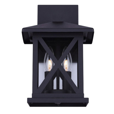 Elm 2 Light Wall Lantern by Canarm - IOL402BK