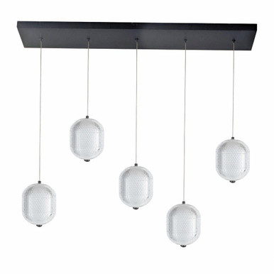 Peri 30W 5 LED Linear Pendant 10 Inch Tall and 32 Inch Wide by Dainolite - PRI-3230LEDHP-MB