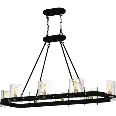 Gloucester 8 Light Linear Chandelier 25 Inch Tall X 42 Inch Wide by Quoizel - GLC842MBK