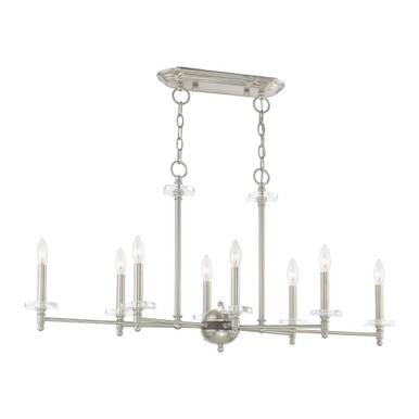 Bennington 8 Light Small Linear Chandelier by Livex - 42708