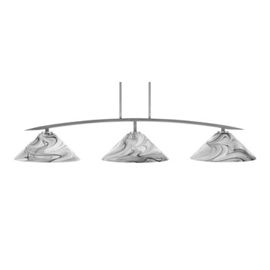 Kurve 3 Light Large Bar Island Pendant 55.75 Inch Length by Toltec - 3733-GP-2161