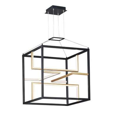 Chamber 176W 4 LED Light Large Pendant 18.25 Inch Wide by ET2 - E21224-BKGLD