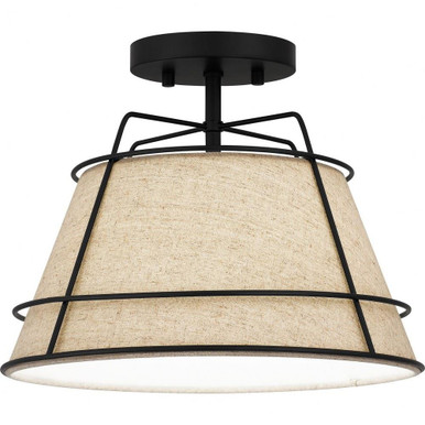Burbidge 1 Light 13 Inch Wide Semi Flush Mount by Quoizel - QSF5629MBK