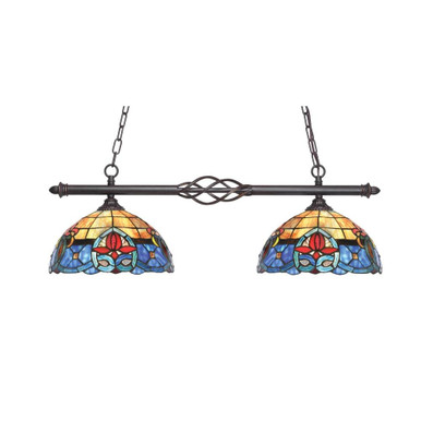 Elegante 2 Light Island 10.5 Inch Tall and 32.25 Inch Length by Toltec - 862-DG-9359