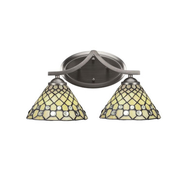 Zilo 2 Light Steel Vanity Light 16.75 Inch Length by Toltec - 552-1675-85