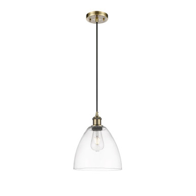Bristol 1 Light Cord hung Mini Pendant 11.5 InchX9 Inch Wide by Innovations - 516-1P-GBD-9