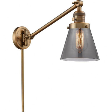 Small Cone 1 Light Swing Arm Wall Sconce by Innovations - 237-BB-G63