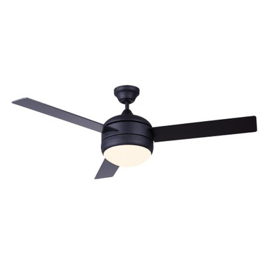 Calibre 3 Blade Ceiling Fan with Light Kit 48 Inches Wide by Canarm Inc - CF48C153MBK