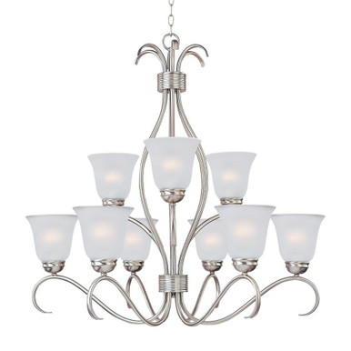 Basix 9 Light 2 Tier Chandelier 32 Inch wide by 32.75 Inch high by Maxim - 10128FTSN