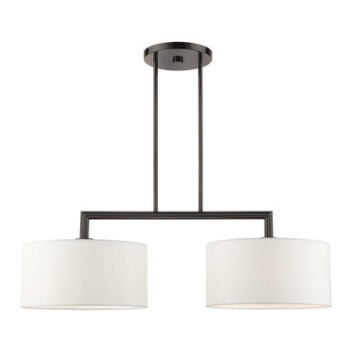 Meridian 2 Light Large Linear Chandelier 18 Inch and 14 Inch Wide by Livex - 45492