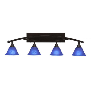 Bow 4 Light Steel Vanity Light 39.5 Inch Length by Toltec - 174-95-115-395