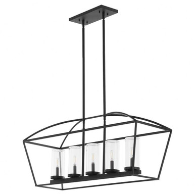Odeon 5 Light Linear Chandelier 17 Inch Tall and 14 Inch Wide by Quorum - 71-5-59