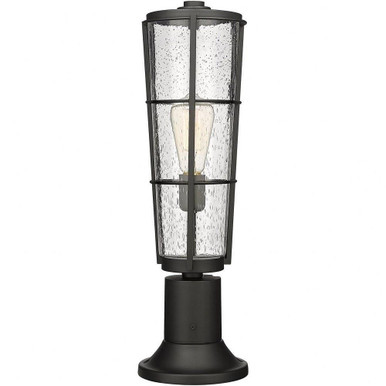 Helix 1 Light Outdoor Pier Mounted Fixture 22 x 6 In by Z-Lite - 591PHB-553PM-BK