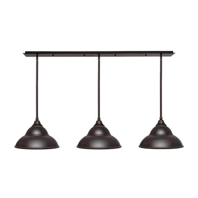 3 Light Stem Hung Linear Pendalier 8.75 x 52.25 Inch by Toltec 48-BN-428-BN - 48-BN-428-BN