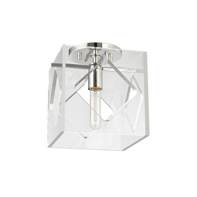 Travis 1 Light Semi Flush Mount 10.25 Inch Tall and 9 Inch by Hudson Valley - 5909F-PN