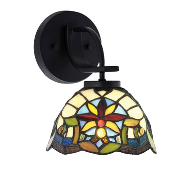 Cavella 1 Light Art Glass Wall Sconce 9.5 Inch Tall by Toltec - 3911-MB-9125