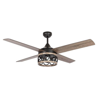 Kashmir 4 Blade Ceiling Fan with Light Kit 52 Inch Wide by Parrot Uncle - F6287QQ110V