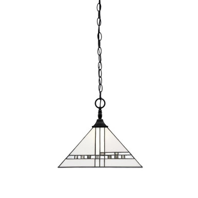 1 Light Medium Chain Hung Pendant 12 Inch Tall by Toltec - 12-MB-955