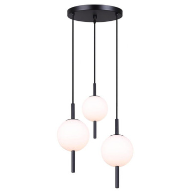 Nara Three Light Medium Pendant by Canarm Inc - IPL1123A03BK9
