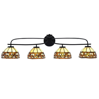 Cavella 4 Light Steel Vanity Bar Light 39.25 Inch Length by Toltec - 3914-MB-9975