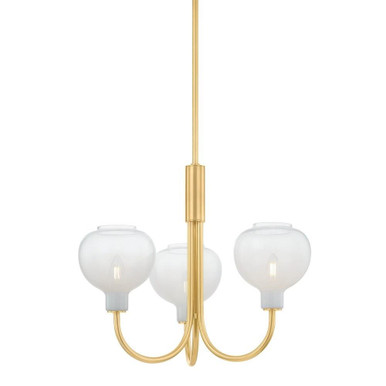 Estelle 3 Light Chandelier 19.25 Inch Tall and 24 Inch Wide by Mitzi - H990803-AGB