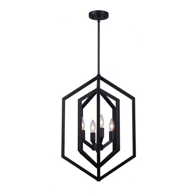 Netto 4 Light Chandelier 73.25 Inches Tall and 16 Inches Wide by Canarm Inc - ICH1010A04BK16