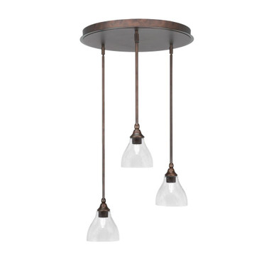 Empire 3 Light Cluster Pendalier 10 x 18 Inch by Toltec 2183-BRZ-4760 - 2183-BRZ-4760