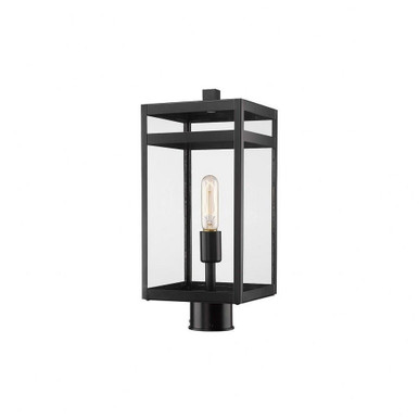 Nuri 1 Light Outdoor Post Mounted Fixture 17.75 x 7.5 Inch by Z ite - 596PHMR-BK