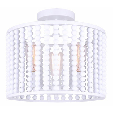 Posy 3 Light 4.75 Inch Wide Semi Flush Mount by Canarm Inc - ISF1074A03WH