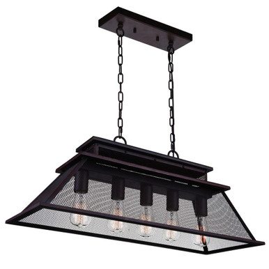 Savill 5 Light Traditional Linear Chandelier by CWI - 9745P32-5-219