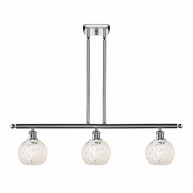 White Mouchette 3 Brass Stem Hung Oversized Island Pendant by Innovations - 516-3I-G1216-6