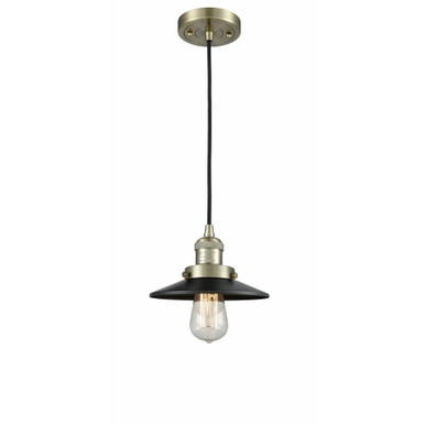 Railroad One Light Small Stem Hung Pendant 8 Inch Wide Innovations - 201C-M1-M7
