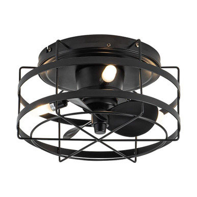 Illumine Isle 3 Blade Flush Ceiling Fan with Light Kit 12.5 Inch by BSH - 2615-BEL-5329103