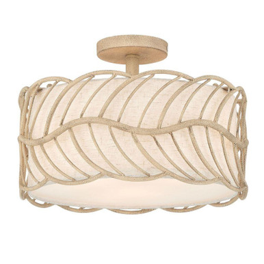 Simbolo 3 Light Semi Flush Mount 10.25 Inch Tall and 15 Inch Wide by Golden - 4501-3SF