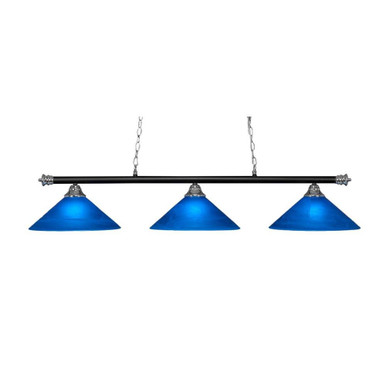 Oxford 3 Light Large Steel Island Pendant by Toltec - 373-CHMB-415