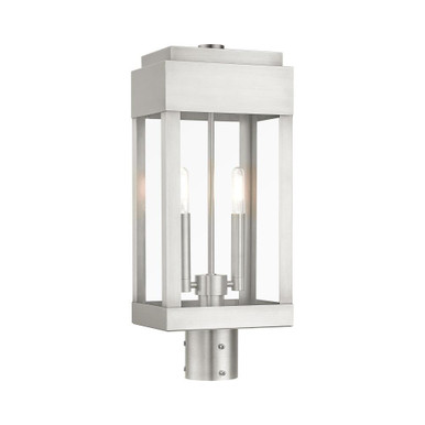 York 2 Light Outdoor Post Top Lantern 6.13 x 19.75 Inches by Livex - 21236