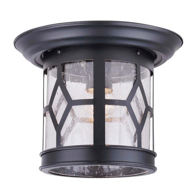 Atlanta 1 Light 10 Inch Wide Outdoor Flush Mount by Canarm Inc - IOL207BK