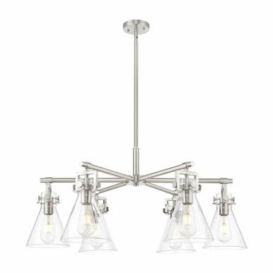 Newton Cone 6 Light Stem Hung Chandelier 26 Inch Wide by Innovations - 411-6CR-G411-7