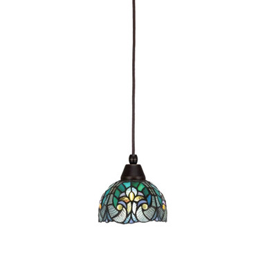 Any 1 Light Art Glass Small Pendant 6.75 Inch Tall by Toltec - 22-BN-9185