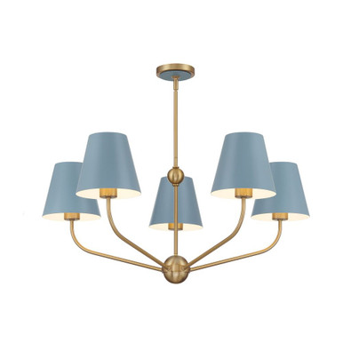 Xavier 5 Light Chandelier 12.5 Inch Tall and 28 Inch Wide by Crystorama - XAV-B9315