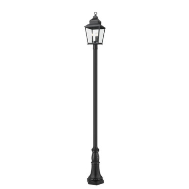 Raphael 3 Light Outdoor Post Mount 122 Inch Tall and 13 Inch Wide by Z Lite - 5029PHBR-518P-BK