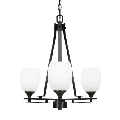 Uptowne 3 Light Uplight Chandelier 21.5 x 19.5 Inches Wide by Toltec  - 323-DG-615