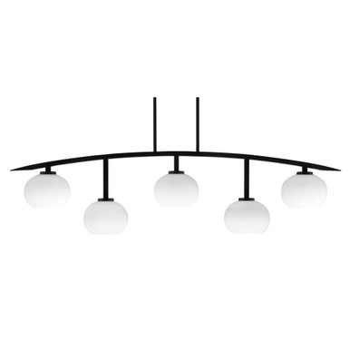 Kurve Steel 5 Light Bar Island Pendant 51.25 Inch Length by Toltec - 3745-MB-202