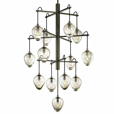 Brixton 13 Light Oversized Pendant by Troy - F6208-GRA/BCR