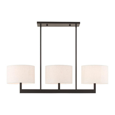 Hayworth 3 Light Linear Chandelier with Fabric Shades by Livex 42405 - 42405
