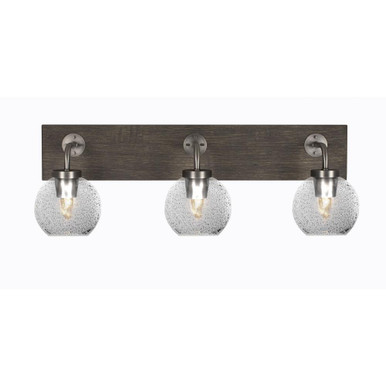 Oxbridge Three Light Down Globe Glass Vanity Light 26 Inch Length by Toltec - 1773-GPDW-4102
