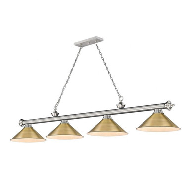 Cordon 4 Light Billiard 14 x 14 Inch by Z-Lite 2306-4BN-RB15 - 2306-4BN-RB15