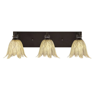 Edge 3 Light Vanilla Leaf Vanity Light by Toltec - 1163-ES-1025