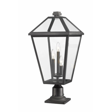 Talbot 3 Light Outdoor Pier Mount Light 25.75 x 12.25 Inches by Z-Lite - 579PHXLR-533PM-BK